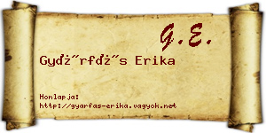 Gyárfás Erika névjegykártya